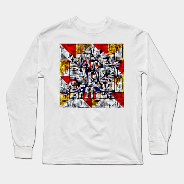 Daisy Abstract after Mondrian Long Sleeve T-Shirt by DANAROPER